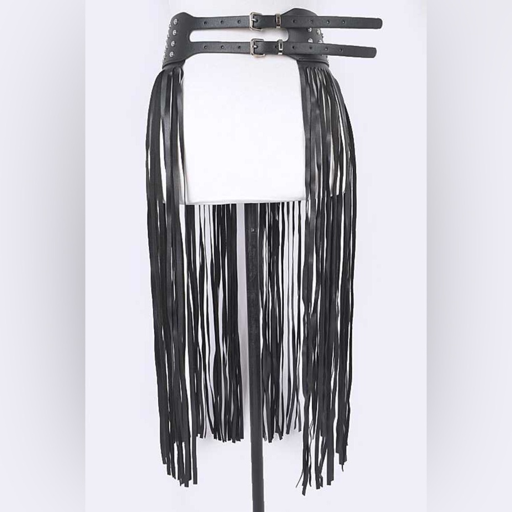 Western Fringe Skirt Statement Belt